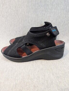 Bzees Dream Wedge Sandals Women's 8M Black Open Toe